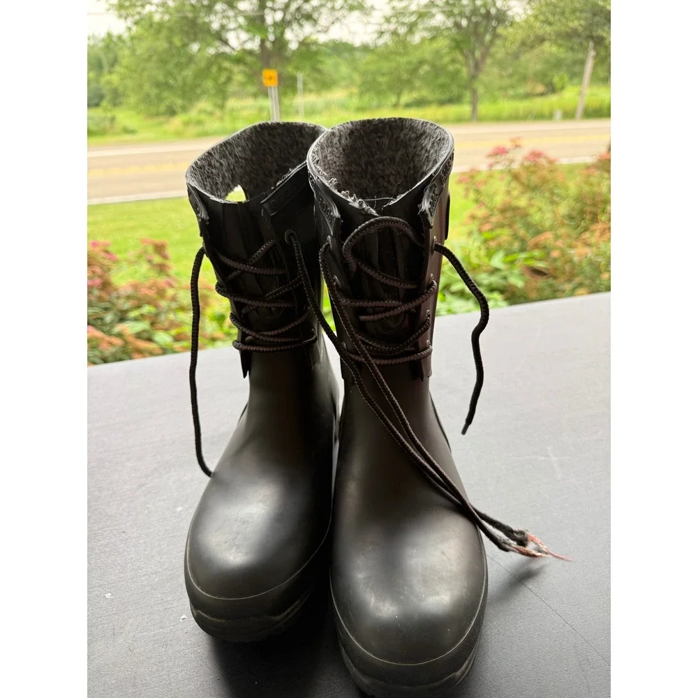Bogs Amanda Plush Womens Black Waterproof Insulated Rain Boots 72103-001 Size 8